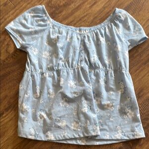 Abercrombie Kids Light Blue Floral Short Sleeve Tee